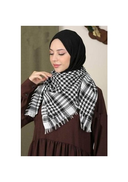 Pamuklu Puşi , Poşu, Kefiye Beyaz Şal 100X100 AYN24014 fiyatları