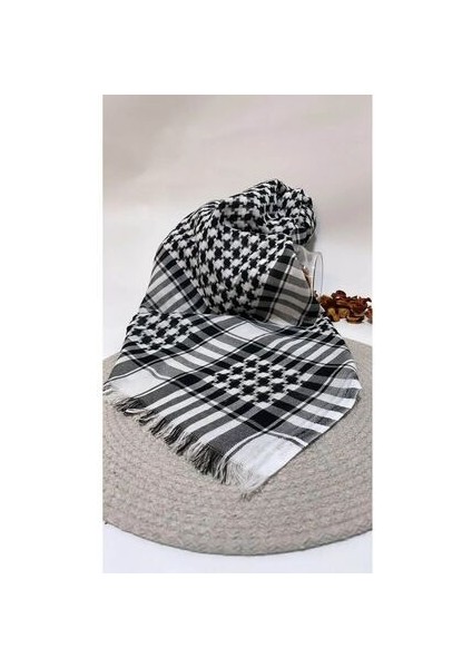 Pamuklu Puşi , Poşu, Kefiye Beyaz Şal 100X100 AYN24014 fırsatları