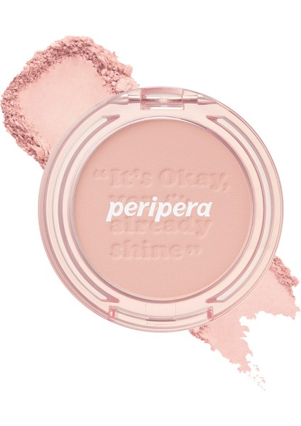 Pastel Tonlarda Sebum Dengeleyici Toz Allık PERIPERA Pure Blushed Sunshine Cheek (07 Milky Peach)