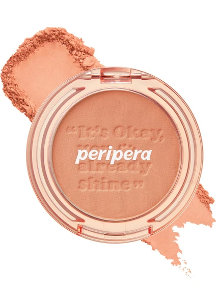 Pastel Tonlarda Sebum Dengeleyici Toz Allık PERIPERA Pure Blushed Sunshine Cheek (04 Hazel Orange)