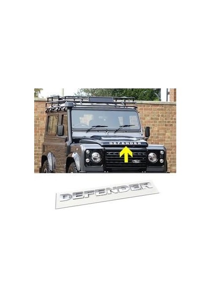 Land Rover Defender Ön Kaput Yazısı Gri Uyumlu