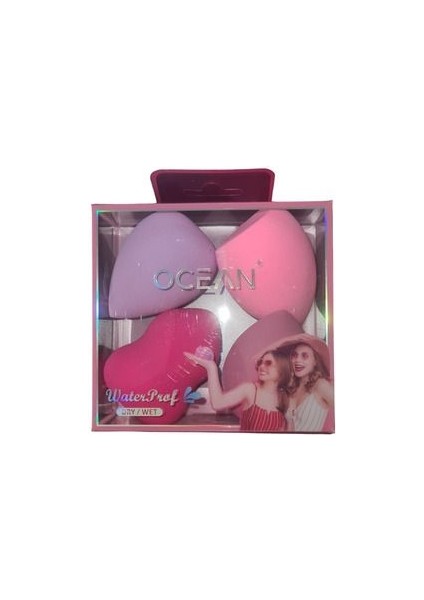 4'lü Fondöten Sünger Seti Makyaj Süngeri Göz Altı Süngeri Fondöten