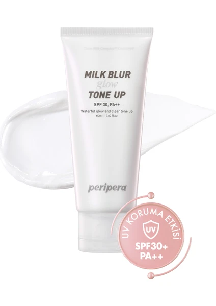 Cilde Işıltı Veren, Cilt Tonu Eşitleyici Krem PERIPERA Milk Blur Tone Up Cream SPF30 PA++ (04 Glow)