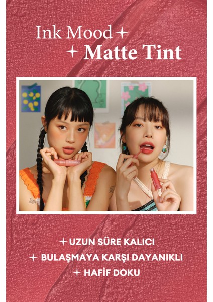 Mat Bitişli, Dolgun ve Pürüzsüz Görünüm Sunan Tint PERIPERA Ink Mood Matte Tint (06 Pink Dive)