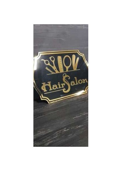 Pleksi Kabartmalı Kapı Isimliği Hair Salon (1 Adet)
