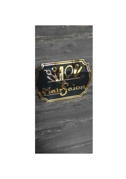 Pleksi Kabartmalı Kapı Isimliği Hair Salon (1 Adet)