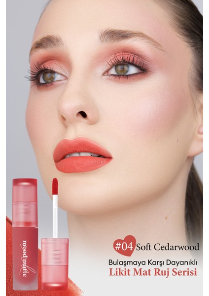 Mat Bitişli, Dolgun ve Pürüzsüz Görünüm Sunan Tint PERIPERA Ink Mood Matte Tint (04 Soft Cedarwood)