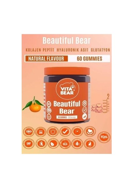 Beautiful Bear Cilt Vitamini-60 Gummies fiyatları