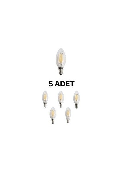CT-4063 Edison LED Buji Ampul 7W Günışığı (Sarı)- 5’li Paket
