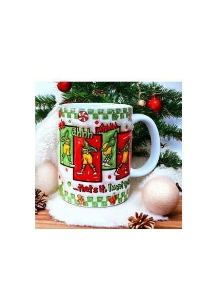 Grinch Kupa Bardak-Hediyelik Yılbaşı Grinch Tasarım Kupa