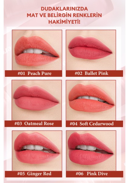 Mat Bitişli, Dolgun ve Pürüzsüz Görünüm Sunan Tint PERIPERA Ink Mood Matte Tint (03 Oatmeal Rose)