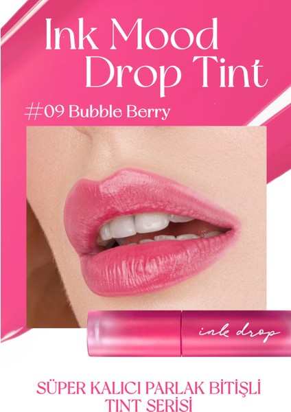 Canlı Renklerde Uzun Süreli Parlak Kalıcılık Sunan Tint PERIPERA Ink Mood Drop Tint(09 Bubble Berry)