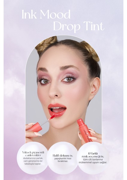 Canlı Renklerde Uzun Süreli Parlak Kalıcılık Sunan Tint PERIPERA Ink Mood Drop Tint(09 Bubble Berry)