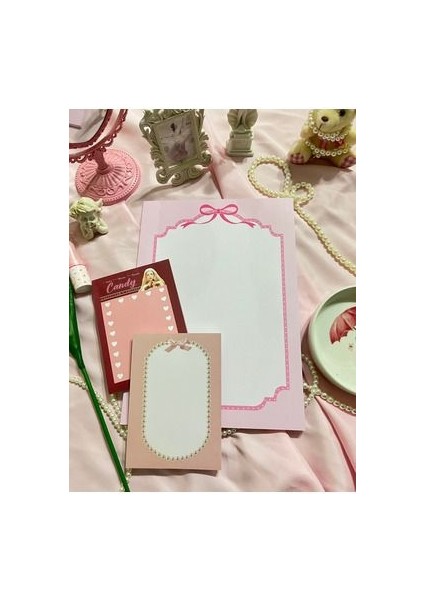 3'lü Tutkallı A4-A6-A6 Notepad Defter Seti Coquette