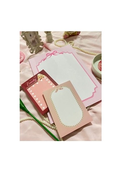 3'lü Tutkallı A4-A6-A6 Notepad Defter Seti Coquette