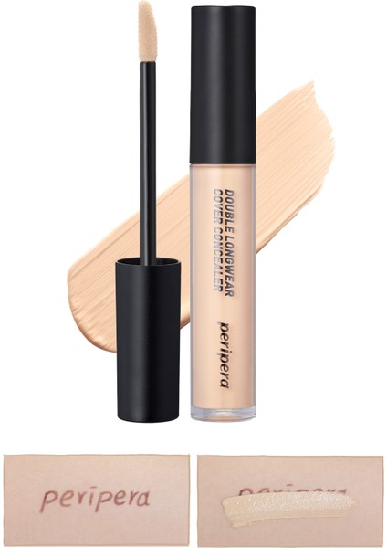 Hafif Yapılı Gün Boyu Yüksek Kapatıcı PERIPERA Double Longwear Cover Concealer (#02 Natural Beige)