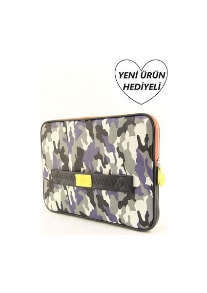 (El Çantası Hediye) Mor Kamuflaj Macbook Air Pro 13 &14 Inç Uyumlu Bilgisayar Laptop Kılıfı fiyatları