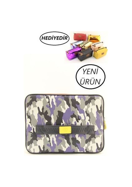 (El Çantası Hediye) Mor Kamuflaj Macbook Air Pro 13 &14 Inç Uyumlu Bilgisayar Laptop Kılıfı modelleri