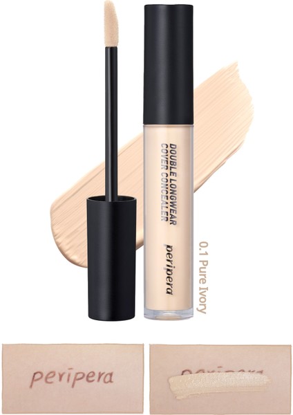 Hafif Yapılı Gün Boyu Yüksek Kapatıcı PERIPERA Double Longwear Cover Concealer (#01 Pure Ivory)