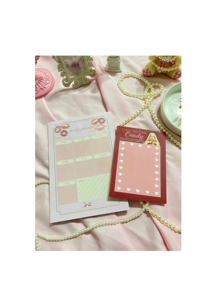 2'li Tutkallı A5-A6 Notepad Planner Defter Seti Coquette
