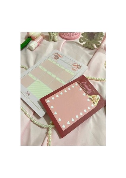 2'li Tutkallı A5-A6 Notepad Planner Defter Seti Coquette