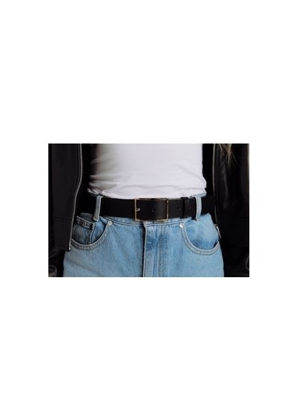 Kadın Classic Kemer Siyah Casual Pantolon için 100% Hakiki Deri Kemeri indirimleri