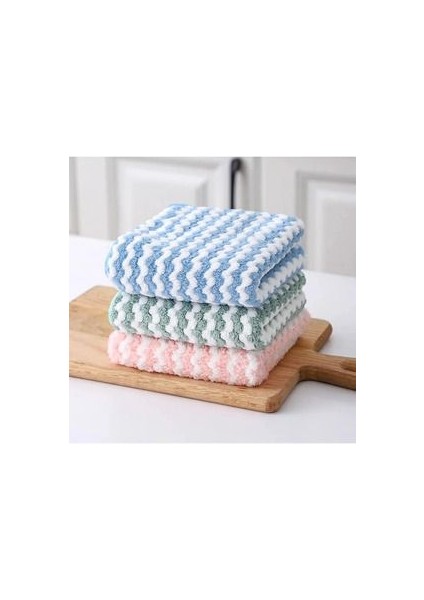 Pofuduk Pamuklu Mutfak Bezi Süper Emici Iz Bırakmaz Mikrofiber Lif Temizlik Bezi 30X30CM 3ADET