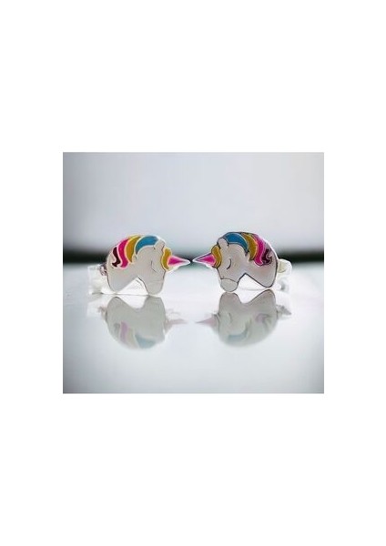 925 Ayar Gümüş Unicorn Mineli Çocuk Küpesi