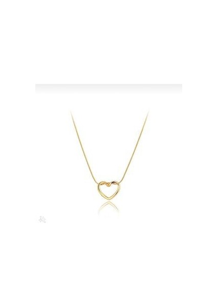 Çelik Valentine’s Düğüm Kalp Kolye Içi Boş Kalp Gold