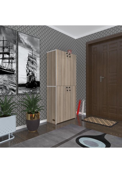 Kenzlife Ayakkabılık Ayakkabı Dolabı Kilitli Be Real Crd 160*70*32 Kapaklı Arkalıklı Ofis Dolabı Iki Bölme fiyatları