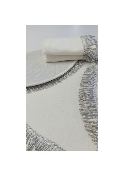 Püsküllü Gümüş Banyo Paspası Takımı fiyatları