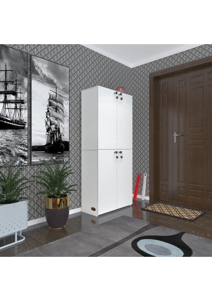 Kenzlife Ayakkabılık Ayakkabı Dolabı Kilitli Be Real Byz 160*70*32 Kapaklı Arkalıklı Ofis Dolabı Iki Bölme fiyatları