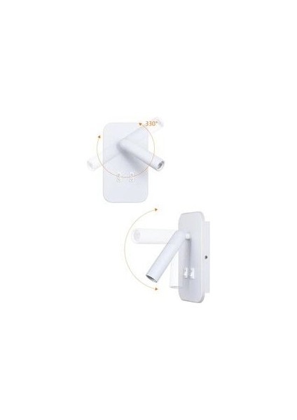 13 W LED Tuvalu Yatak Başı Aplik - Gün Işığı (3000K) - Beyaz - CT-5253B