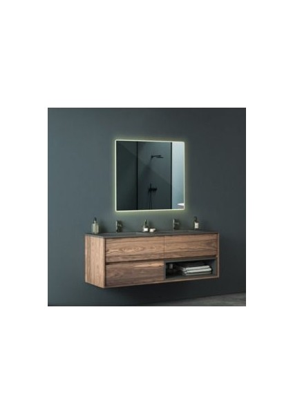 75X45 cm Beyaz LED Dekoratif Banyo Aynası