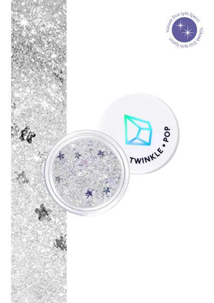 Çok Amaçlı Kullanım İçin Yoğun Sim İçerikli Jel GlitterTwinkle Pop Jelly Glitter (#7 Silver Banzza