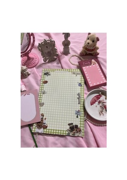 3'lü Tutkallı A4-A6-A6 Notepad Defter Seti Cottagecore & Coquette