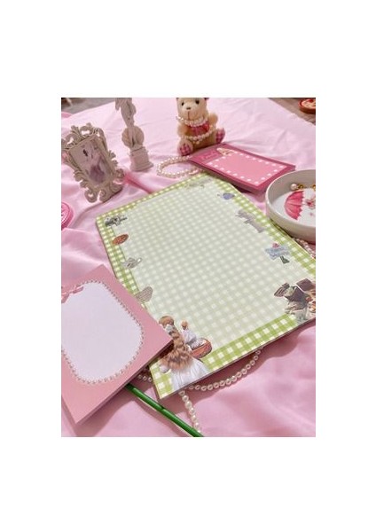3'lü Tutkallı A4-A6-A6 Notepad Defter Seti Cottagecore & Coquette