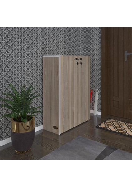 Kenzlife Ayakkabılık Ayakkabı Dolabı Kilitli Be Real Crd 100*70*32 Kapaklı Arkalıklı Ofis Dolabı