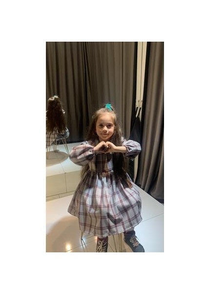 Ekose Kız Çocuk Elbisesi modelleri