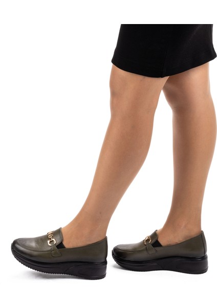 Kadın Deri Anatomik Hafif Dolgu Topuk Günlük Ayakkabı Hostes Ayakkabısı fırsatları