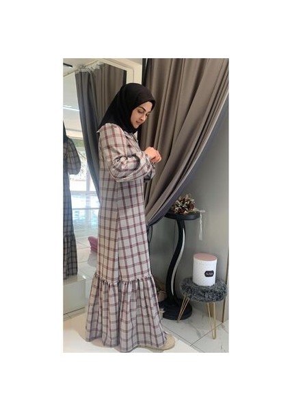 Ekose Tesettür Elbisesi