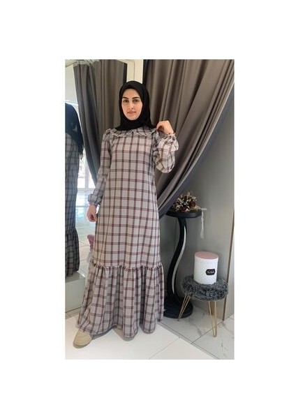 Ekose Tesettür Elbisesi modelleri