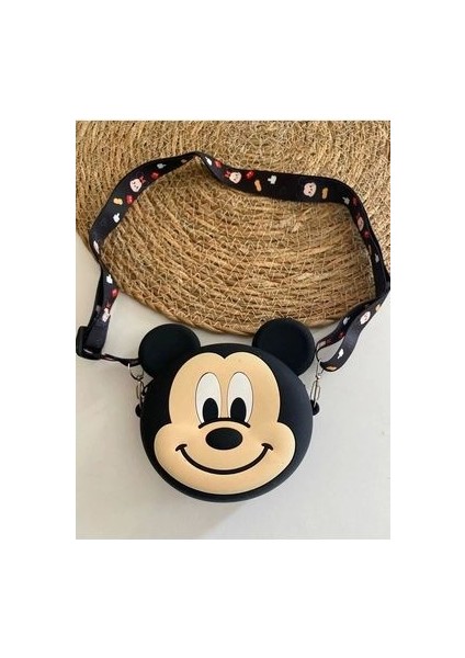 Sevimli Mickey & Minnie Mouse Silikon Para Cüzdanı Askılı Çanta 12X12Cm 1 Adet