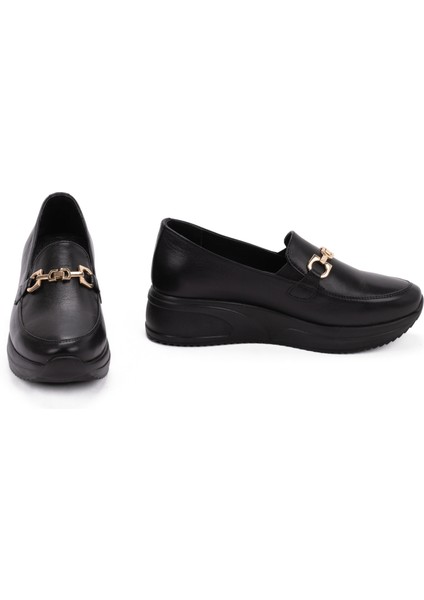 Kadın Deri Anatomik Hafif Dolgu Topuk Günlük Ayakkabı Hostes Ayakkabısı