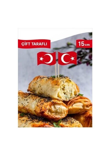 15 Cm, 10 Adet - Türk Bayrağı Bayrak Kürdan