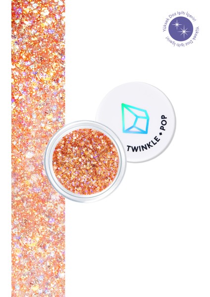 Çok Amaçlı Kullanım İçin Yoğun Sim İçerikli Jel Glitter Twinkle Pop Jelly Glitter (#5 Coral Banzzak)