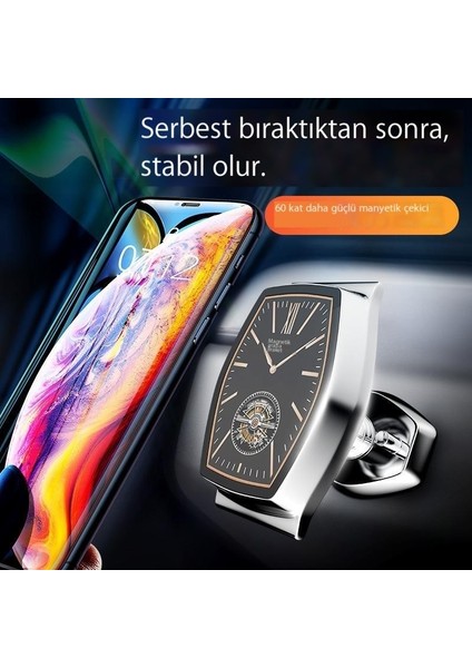 Araba Manyetik Cep Telefonu Tutucu Yapışkanlı Araba Aydınlık Cep Telefonu Navigasyon Tutucu Alaşım Araba Süsleri (Yurt Dışından)