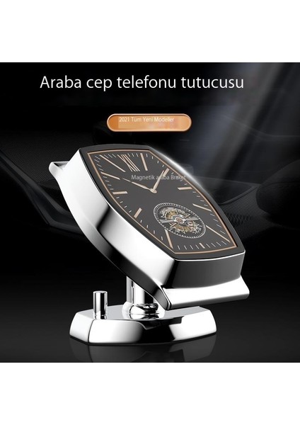 Araba Manyetik Cep Telefonu Tutucu Yapışkanlı Araba Aydınlık Cep Telefonu Navigasyon Tutucu Alaşım Araba Süsleri (Yurt Dışından)