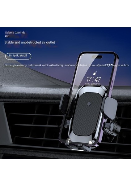 Hava Çıkışı Araç Tutucusu Otomatik Araç Cep Telefonu Tutucusu Pano Vantuz Geri Çekilebilir (Yurt Dışından) modelleri