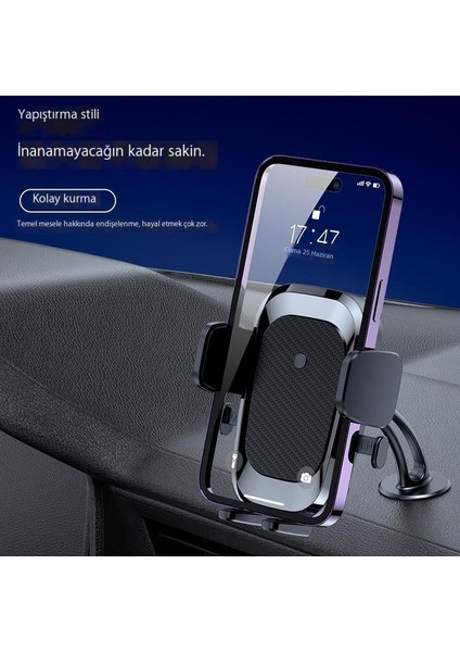 Hava Çıkışı Araç Tutucusu Otomatik Araç Cep Telefonu Tutucusu Pano Vantuz Geri Çekilebilir (Yurt Dışından) fırsatları